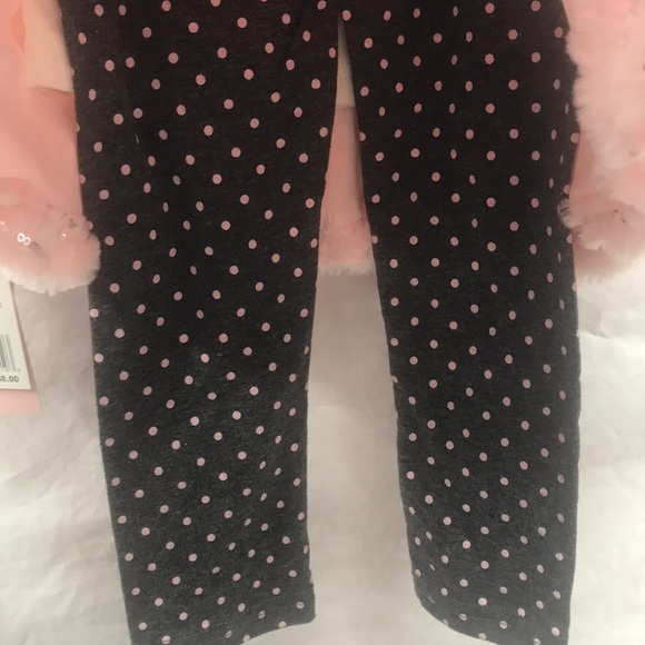 Little lass 3 pc Hoodie fur vest outfit set - Picture 5 of 7